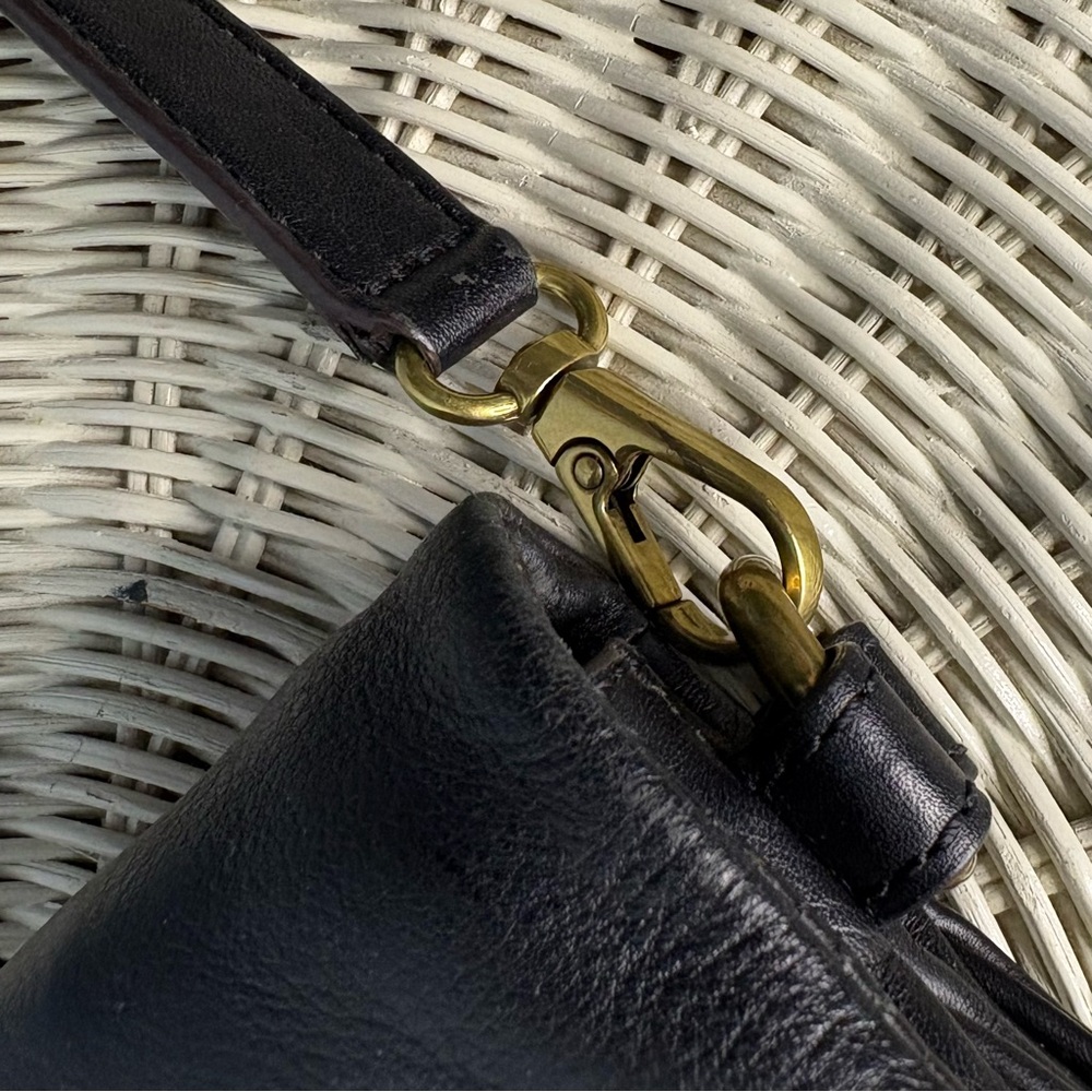 Fossil Black Leather Memoir Anthology Fold Over Tote Crossbody Bag - Picture 13 of 13